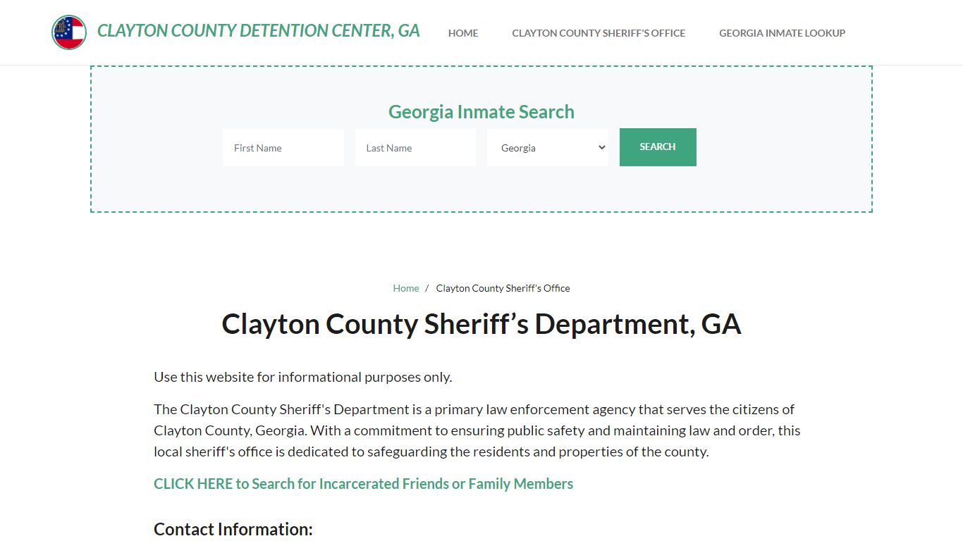 Clayton County Sheriff Department, GA Arrests, Warrant Lookup