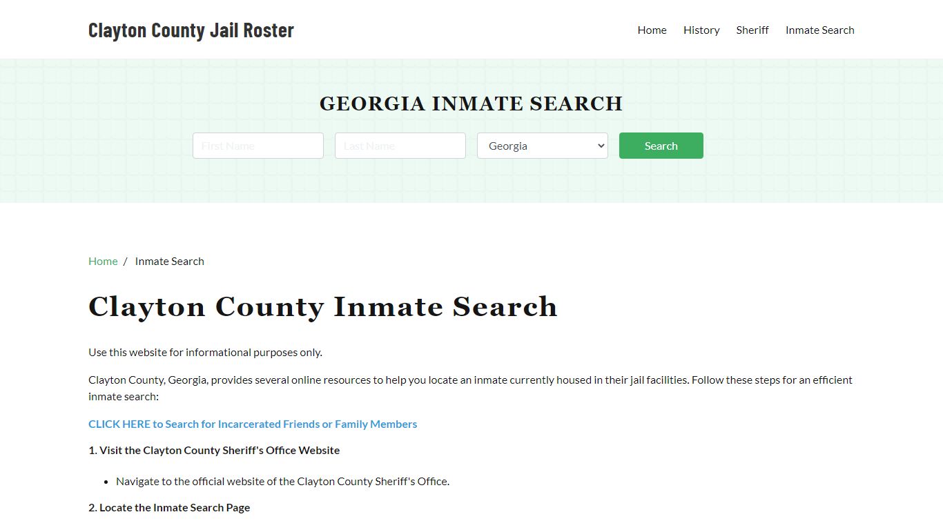 Clayton County, GA Detainee Lookup